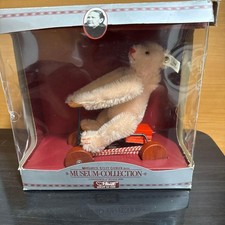 Steiff Museum Collection Beige Bear Plush Toy in Car Stuffed Animal