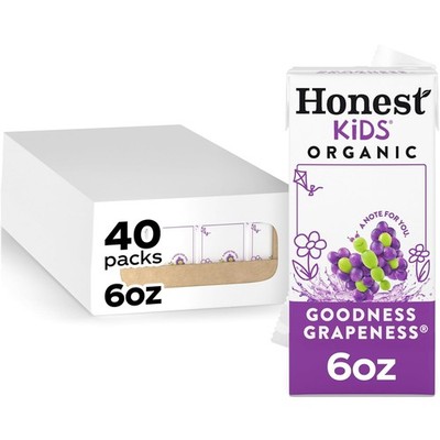 Honest Kids Goodness Grapeness Cartons, 6 fl oz, 8 Pack, 5 Sets Grape Juice