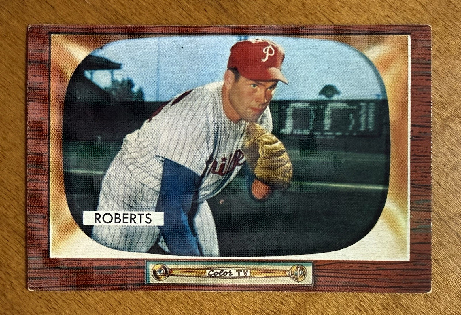 1955 Bowman #171 Robin Roberts, EX, HOF, Philadelphia Phillies