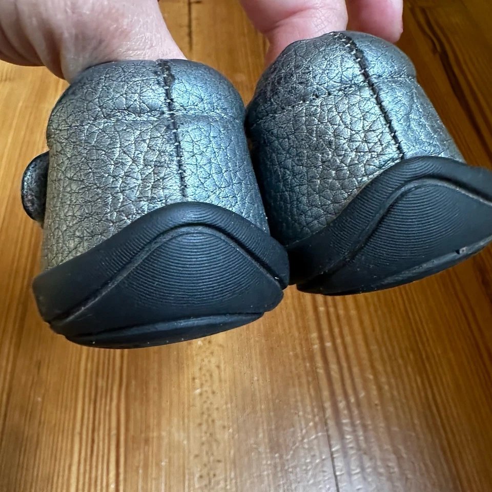 Pediped Grip 'n' Go Cuero Starlite Peltre Gris Estrella Mary Jane Zapatos TALLA 4/4.5 Foto 3 de 4