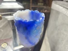 Vintage Blue Moon Milk Slag Glass Small Cup/Toothpick Holder/Tea Light Holder