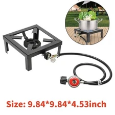 Propane Cooker Burner Stove Gas Outdoor Cooking Camping Stand BBQ Grill w/ Hose✅