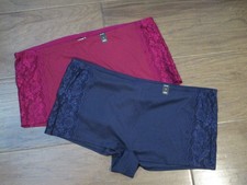 2 PAIRS TORRID RIB FLIRT SIDE LACE BOYSHORT PANTIES RED/BLUE SIZE 3 3X/22-24 