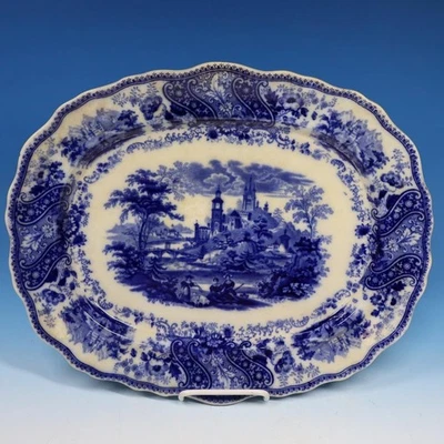 Burgess Leigh Flow Blue In Burleigh (Burgess & Leigh) China for