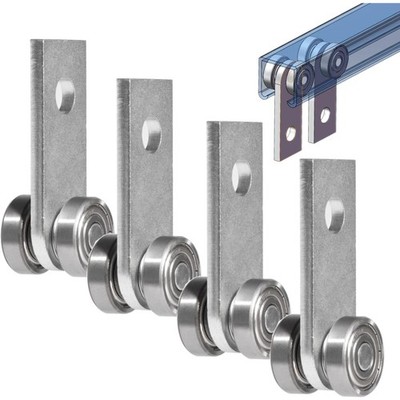 High Load Capacity 2 Wheel Trolley Assembly for DIY Projects - Pack of 4
