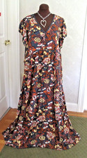 Rusttydustty full length maxi dress 2XL Boho Cottagecore MuuMuu Garden Party