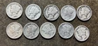 $1.00 Face Value US 90% Silver Coins, 10 Mercury Dimes - No Reserve