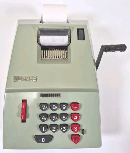 Vtg Hermes Precisa 109-7 Mechanical Adding Machine Calculator Swiss Made Works