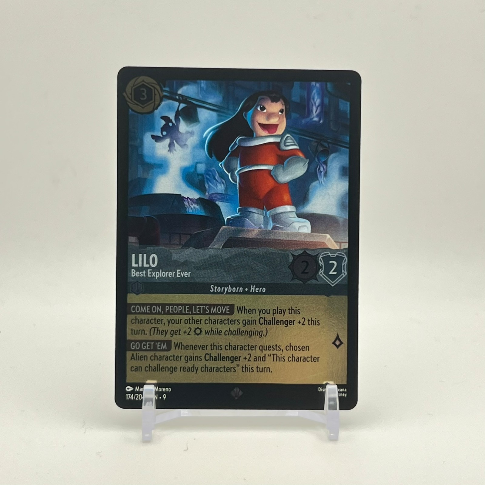 Disney Lorcana Lilo Best Explorer Ever 174/204 EN NM Fabled Super Rare Cold Foil