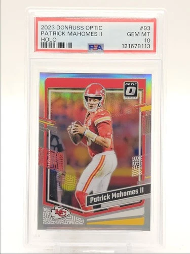 PATRICK MAHOMES II 2023 DONRUSS OPTIC FOOTBALL HOLO PRIZM CHIEFS PSA 10 Q0004