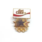 Vintage 1984 Los Angeles Olympics Diet Coke Sponsor Star Logo Enamel Lapel Pin