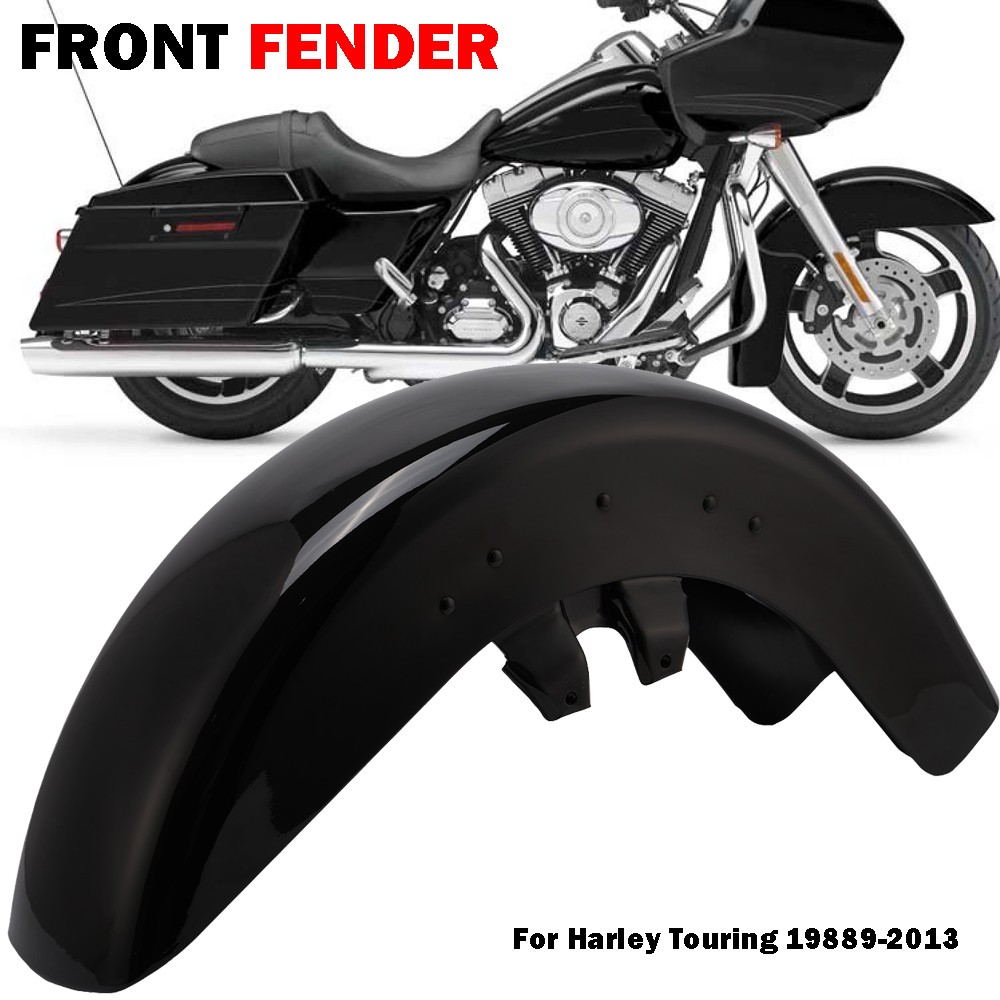 Vivid Black Front Fender Fit For Harley Touring Electra Glide Road King 1989-13