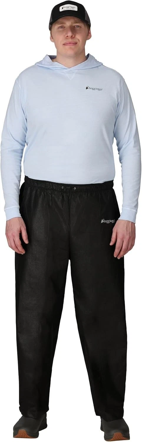 FROGG TOGGS Men's Classic Pro Action Waterproof Breathable Rain Pant, Black -M