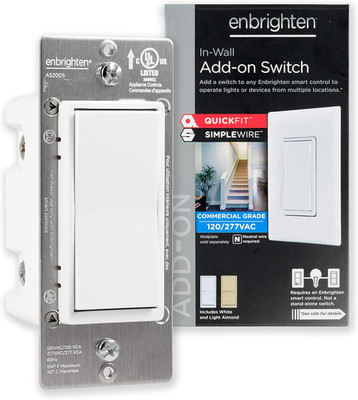 Add-On Switch Quickfit and Simplewire, In-Wall Rocker Paddle, Z-Wave Zigbee Wire