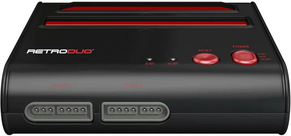 RetroDuo Nintendo NES & SNES 2in1 Twin Video Game Console System - Black/Red - Image 2 of 4