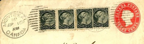 CANADA SUPERB MIXED QUEENS FRANKING 3c Stationery Cover Birmingham 1893 W28b - Picture 5 of 6