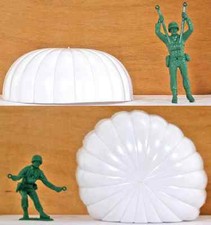Marx Recast 54mm U.S. Paratroops - 2 figures and 2 parachutes - 1990s production