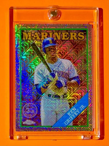 Ken Griffey Jr RARE TOPPS CHROME SILVER MOJO REFRACTOR SP MARINERS CARD - MINT!