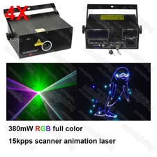 4x Laser Projector Stage Lights RGB Full Color Animation DJ Disco Party Lighting
