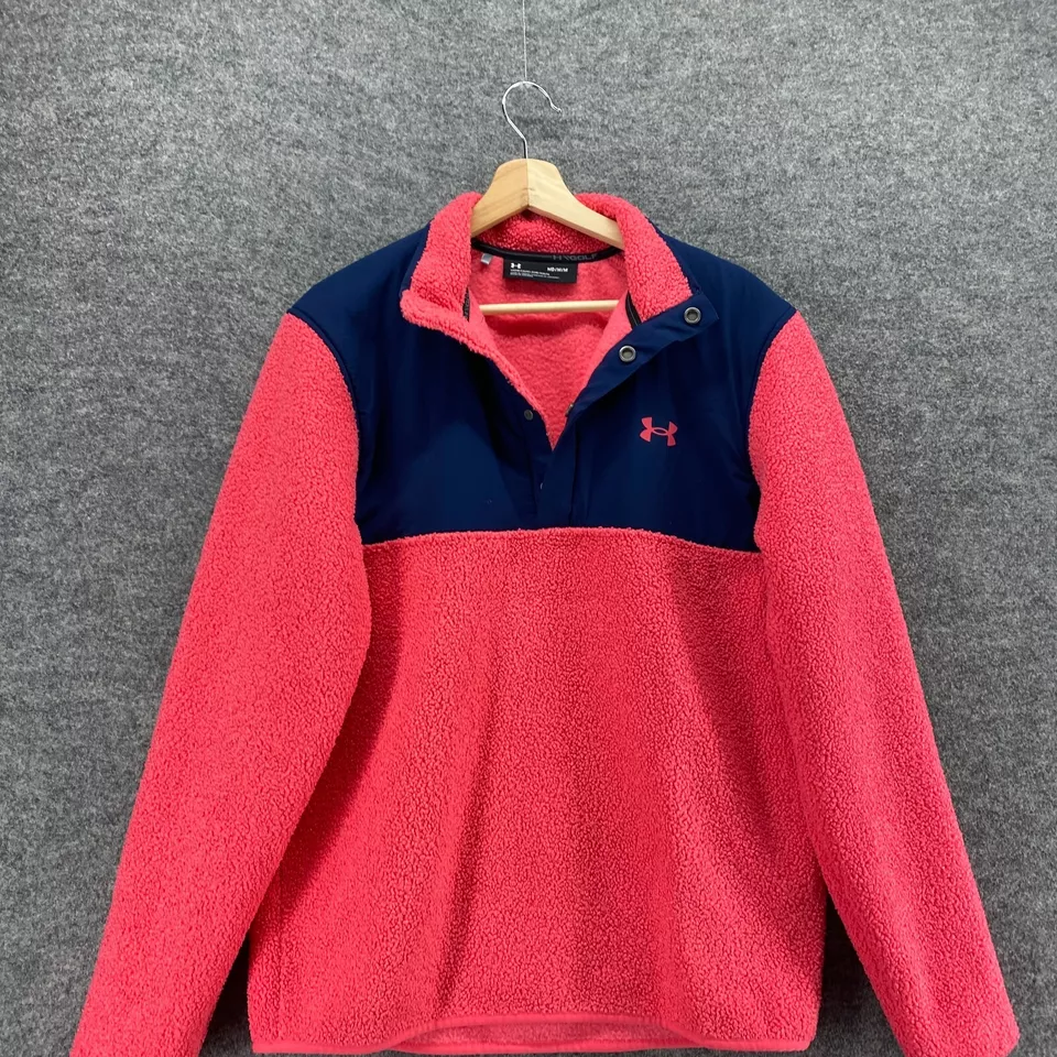 Under Armour Jacket Women M Medium Pink Collared Fleece Long Sleeve Casual - Image 3 of 4