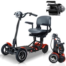 Foldable 4 Wheel Mobility Scooter Folding Drive Device for Seniors Adults