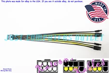 🔥18" Custom Made 8-Pin To Dual (6+2) Pin PCI-E  Video Card Power Cable