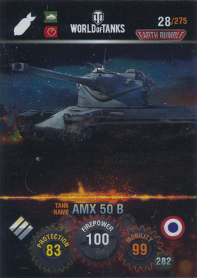 Panini World of Tanks Trading Cards - Nr. 28 - Name: AMX 50 B (Metal card)