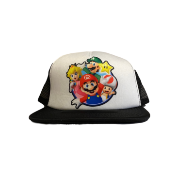 Transparent Mario Ball Cap Super Mario Party Black And White
