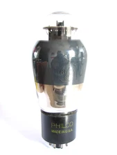 1940s Philco (Sylvania?) 6L6G Beam Power Amp Tube-Black Plate, Gray-Smoked Glass