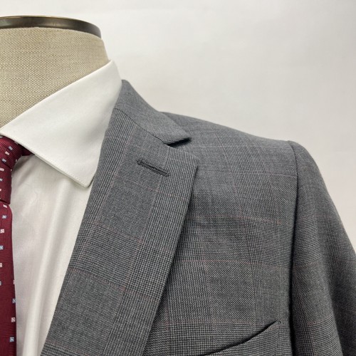 Paul Smith Mens 38R Two Piece Suit Gray Glen Plaid with Windowpane 32x29 Pants - Picture 3 of 13