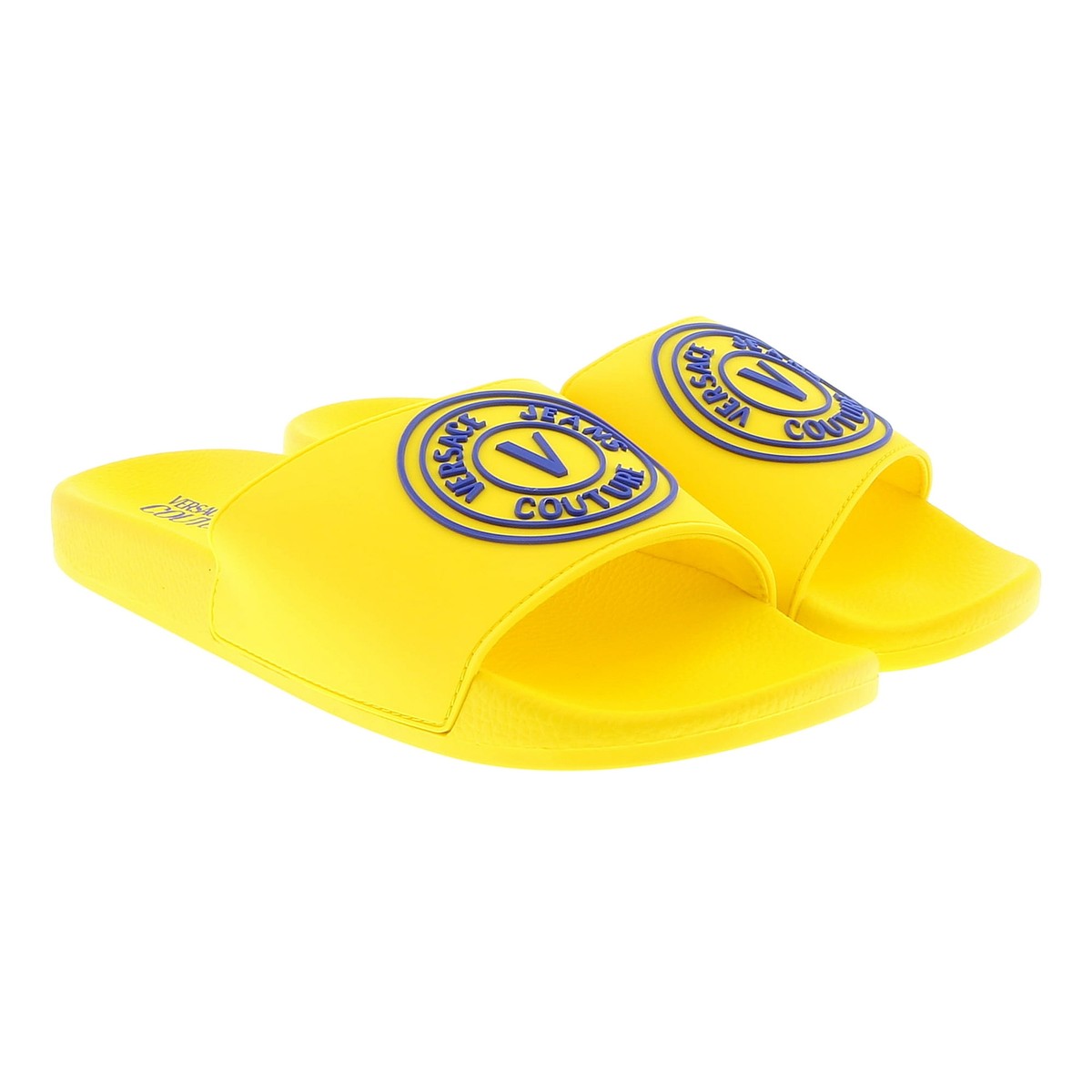 Versace Jeans Couture Yellow V Medallion Logo Pool Slide | eBay