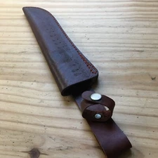 Vintage CHIPPEWA Cutlery Brown Leather Fixed Blade Knife Sheath 16"L x 2.5"W