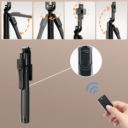 360° Selfie Stick Stativ Fernbedienung Bluetooth Ständer Telefon Desktop Ständer Schreibtisch Halter - Bild 5 von 8