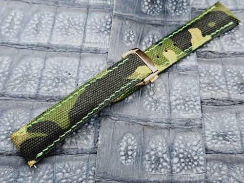 20mm/18mm Camouflage Canvas Watch Band Vintage style Military fashion - Picture 7 of 14