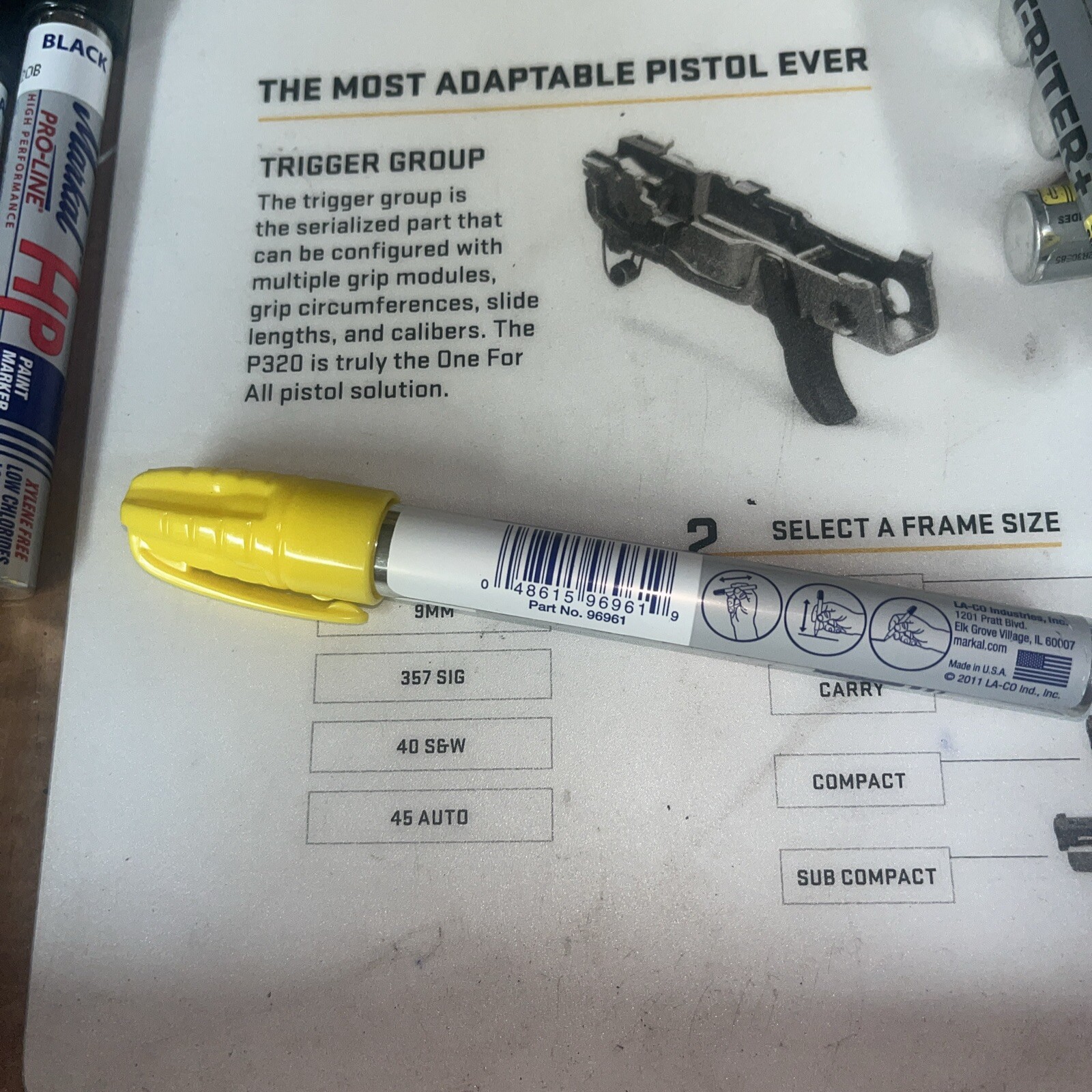 Markal Permanent Valve Action Paint Marker Medium Tip Yellow QTY 4