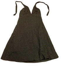 J. Crew Cotton Adjustable Tie Strap Green Black Checkered Print Woman’s Dress 6