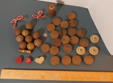 miscellaneous vintage lot wood pieces for crafts art projects