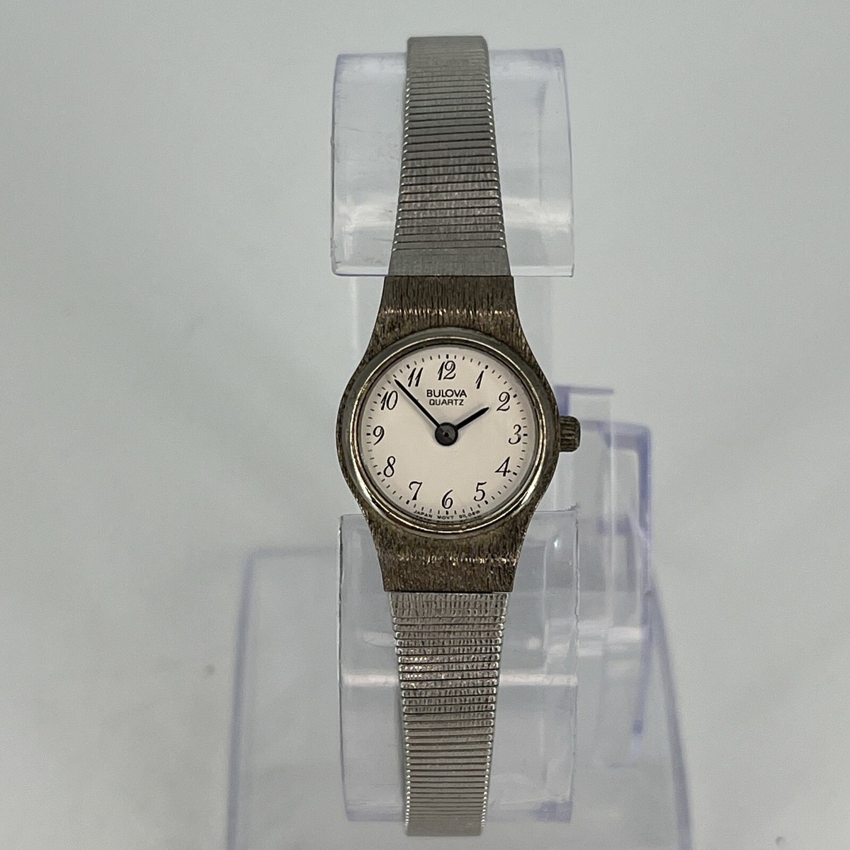 Bulova Womens Silver Tank Vintage Watch Works New Battery Bulova Tank Watch Women 21mm White Dial Silver Tone Date  main image 2
