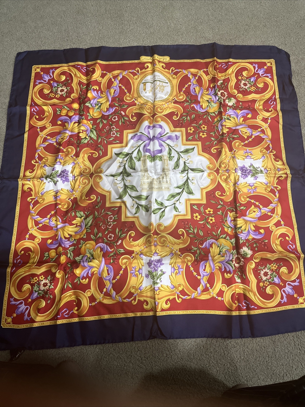 vintage silk scarf Salvatore Ferragamo Original Packaging