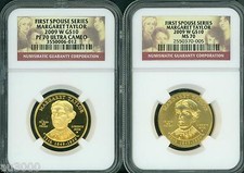 2009-W $10 GOLD SPOUSE MARGARET TAYLOR NGC PR70 PF70 & MS70 2-Coins SET !!!