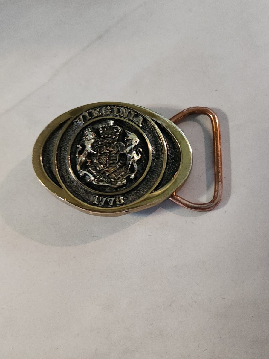 Vintage 1981 Heritage Mint Virginia Statehood 1776 Brass  display picture 1