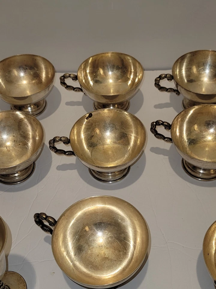Vintage Silver Plated Goblet Chalice Venetia Spain Dessert Cups Set Of 10 Read - Image 2 of 4