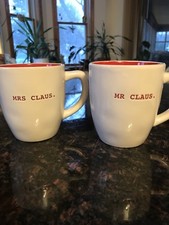 Rae Dunn Christmas Mr and Mrs Claus Mugs - Set of 2 - Brand New Type Writer thumbnail