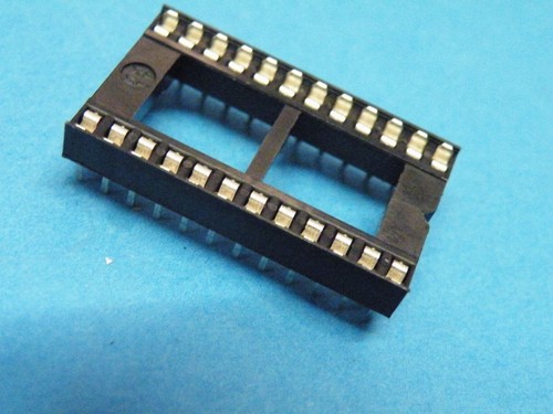 5 Pcs Budget Low Profile Pressed flat Pin 0.6" 24P DIL IC Socket 13g 327 - Picture 2 of 6