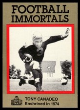 1985 FOOTBALL IMMORTALS TONY CANADEO B GREEN BAY PACKERS #33