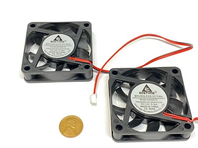 2 x computer fan blower 12v 60mm 6cm pc case 2pin cooling heatsink 6015  A43