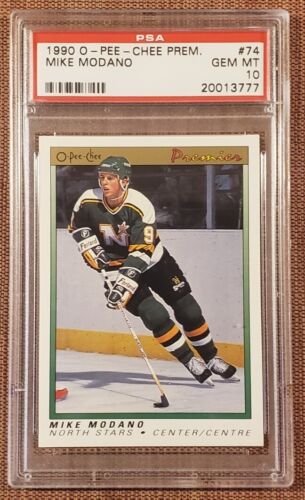 1990 O-Pee-Chee Premier #74 Mike Modano North Stars Rookie Hockey Card PSA 10 RC