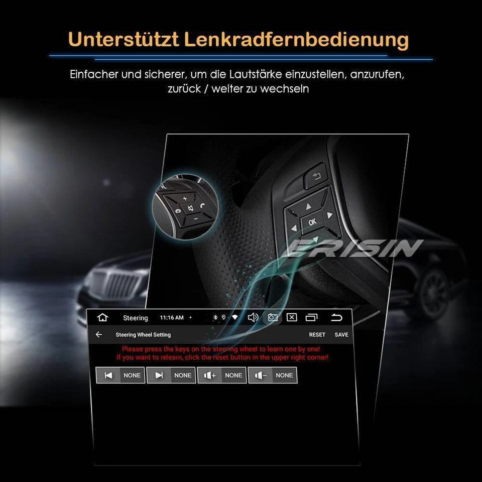 Android 12 8-Kern Autoradio GPS Navi Ford Focus C/S-Max Galaxy Kuga Transit DVD - Bild 4 von 4