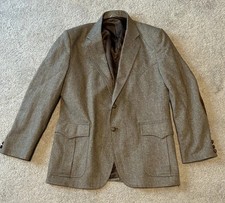 CIRCLE S Vintage Men's Gray/Tan Wool/Suede Elbows Western Jacket Size 44R