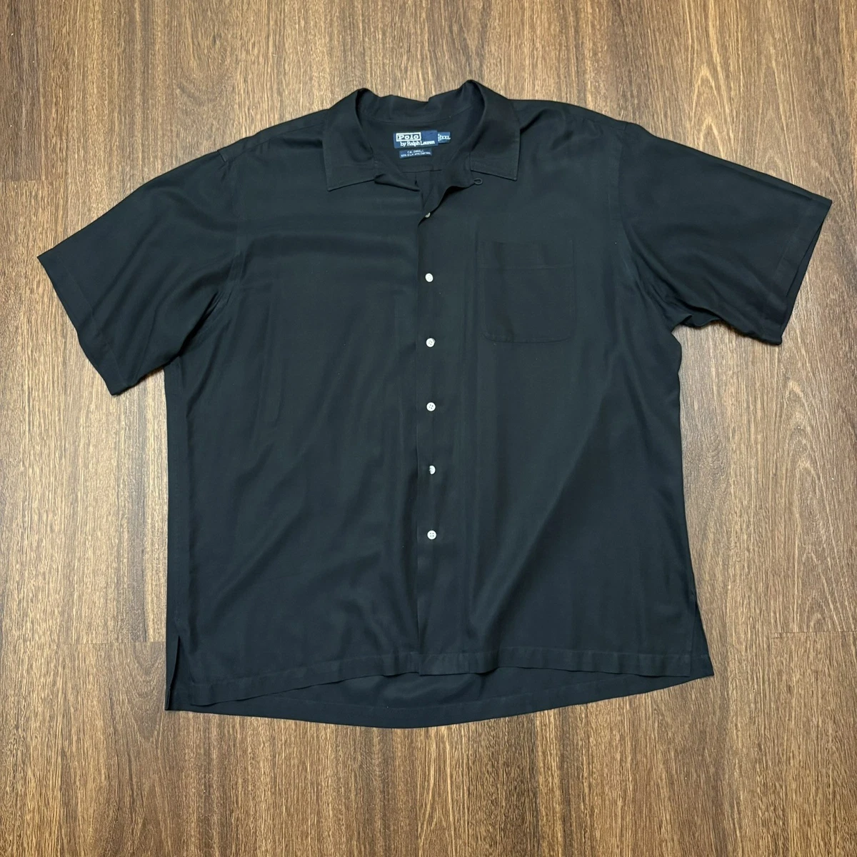 Polo Ralph Lauren Silk Short Sleeve Button-Up Casual Button-Down